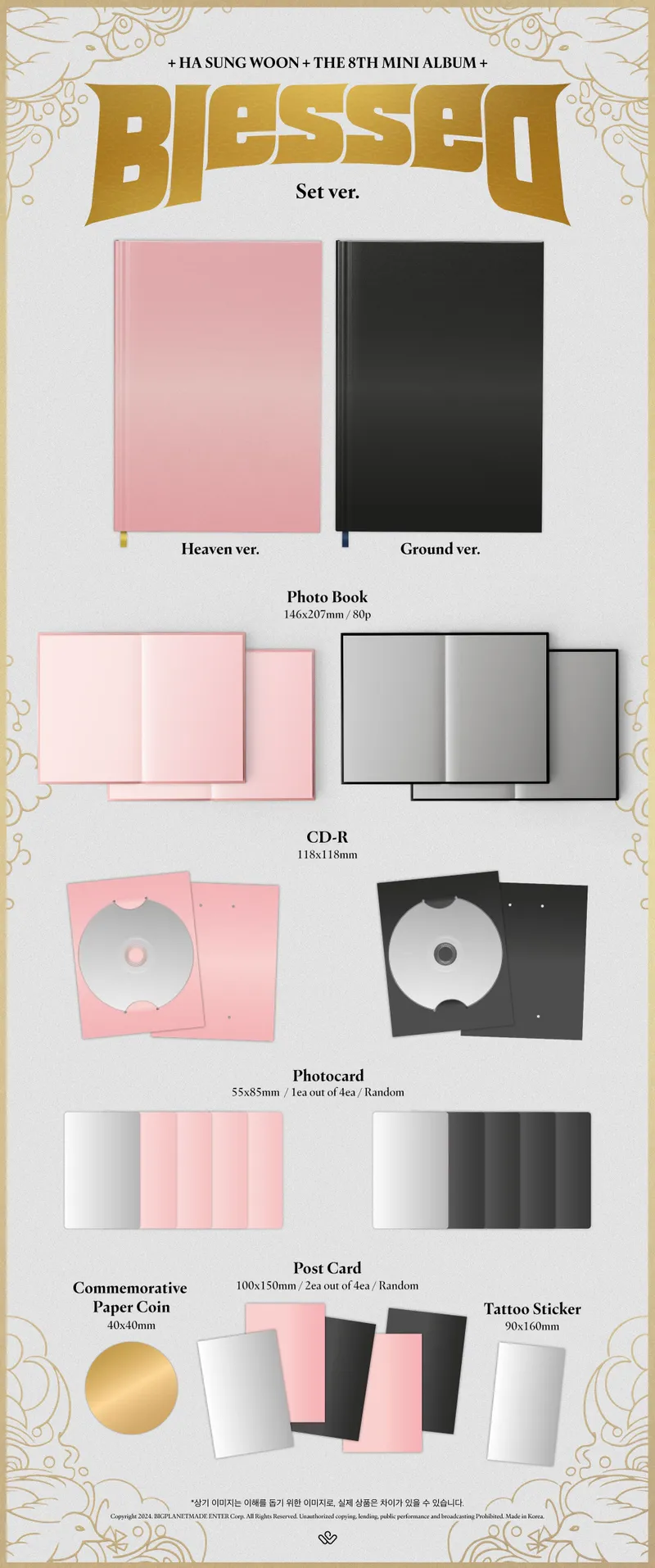 [랜덤] 하성운 (HA SUNG WOON) - 미니 8집 [Blessed] (Photobook : Heaven ver. / Ground ver.) 2