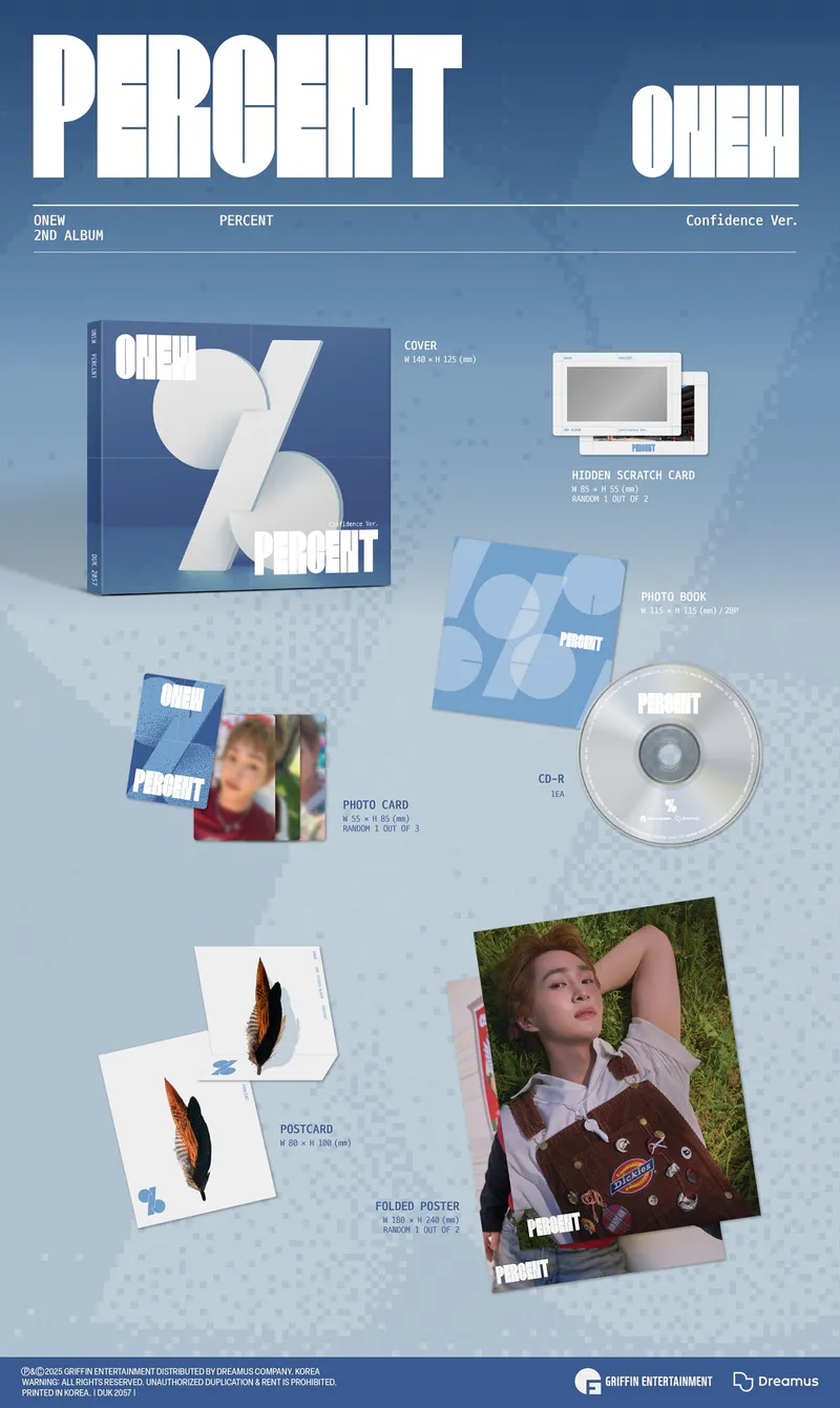 [랜덤] 온유(ONEW) - 정규 앨범2집 [PERCENT] (Digipack Ver.) 3