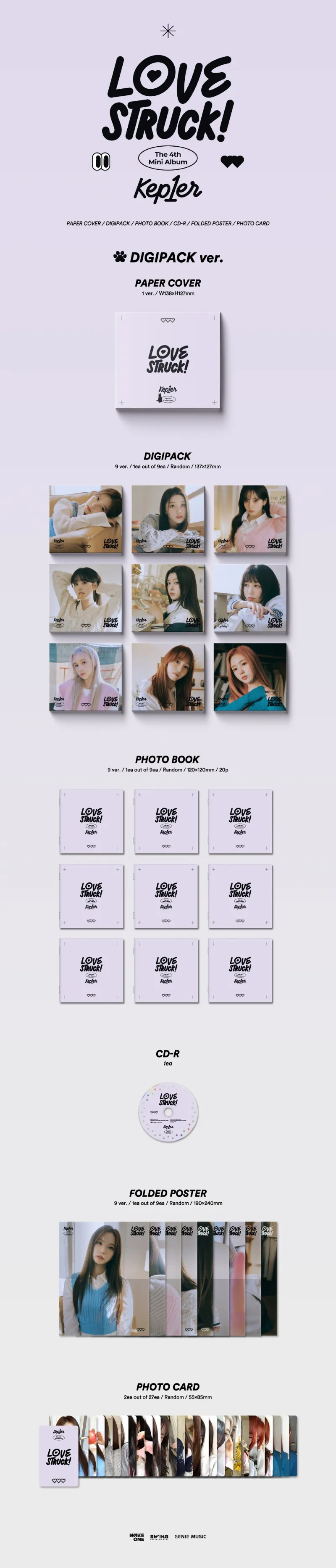 [랜덤] Kep1er (케플러) - 미니 4집 [LOVESTRUCK!] (DIGIPACK Ver.) 2