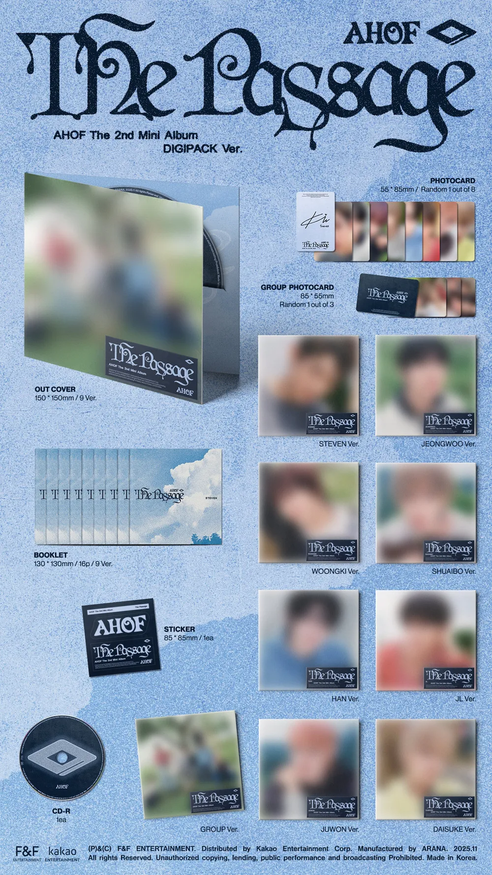 [랜덤] AHOF(아홉) - 미니 2집 [The Passage] (DIGIPACK Ver.) 상세 이미지 2
