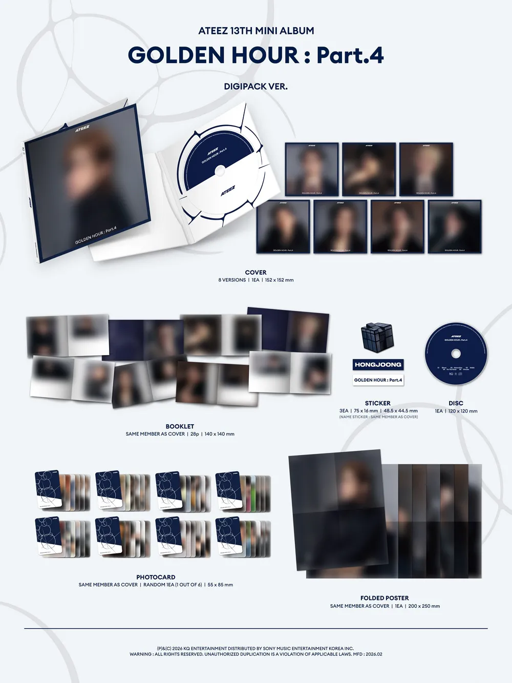 [랜덤] ATEEZ(에이티즈) - GOLDEN HOUR : Part.4 (DIGIPACK VER.) 상세 이미지 2
