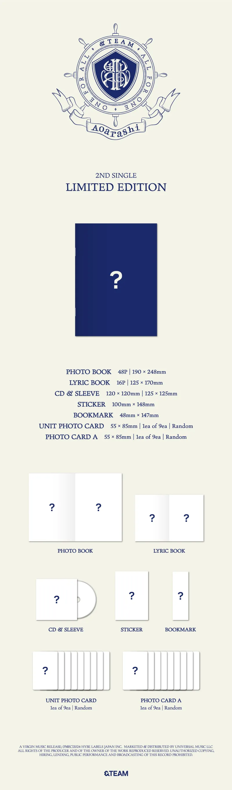 &TEAM (앤팀) - 2nd SINGLE [Aoarashi] LIMITED EDITION 상세 이미지 2