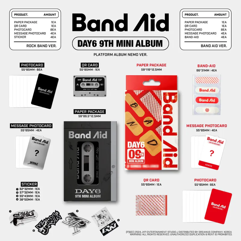 [랜덤] DAY6 (데이식스)  - 미니 9집 [Band Aid] (플랫폼반) 2