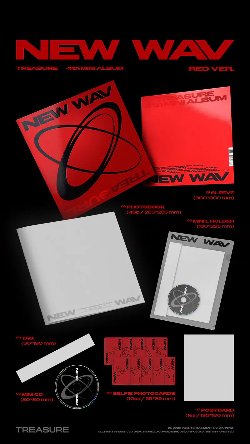 TREASURE - 4th MINI ALBUM [NEW WAV] RED VER. 6