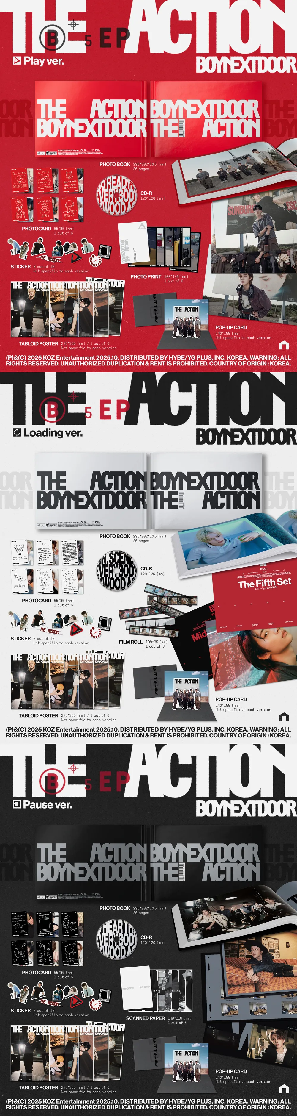 [랜덤] BOYNEXTDOOR (보이넥스트도어) - 5th EP [The Action] 상세 이미지 2