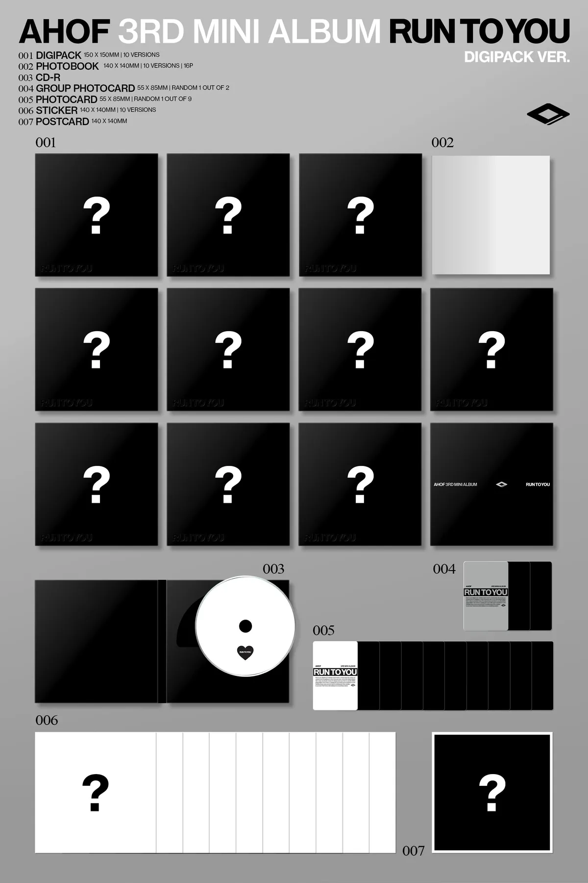 [랜덤] AHOF(아홉) - 미니 3집 [RUN TO YOU] (DIGIPACK Ver.) 상세 이미지 2