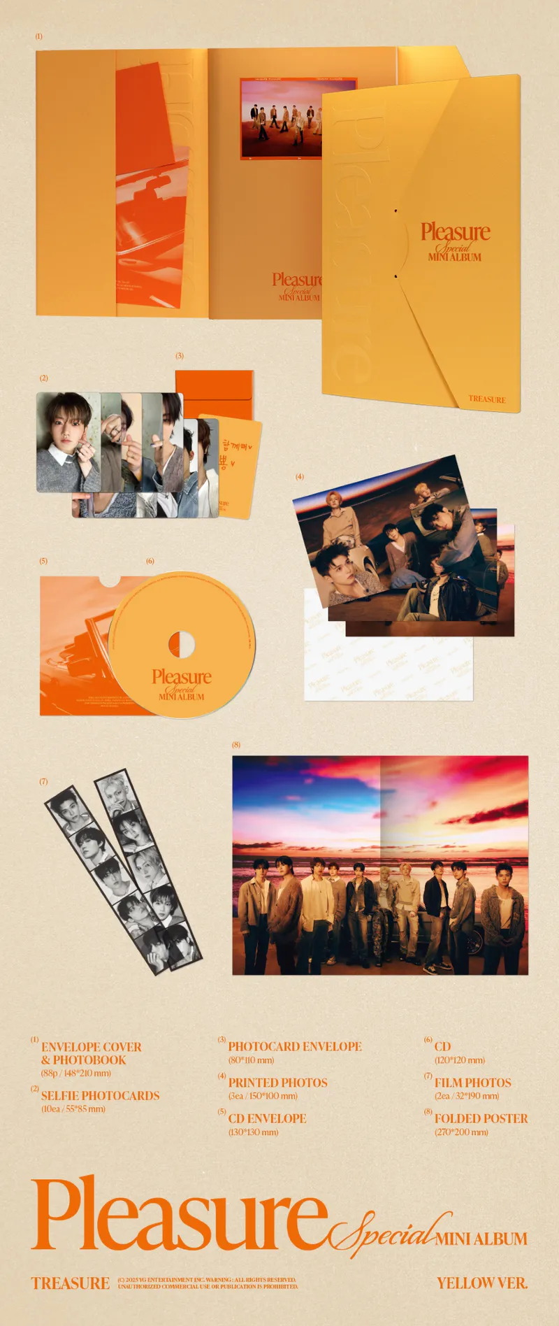 [세트] 트레저 (TREASURE) - SPECIAL MINI ALBUM [PLEASURE] [YELLOW VER.] [GREEN VER.] 2