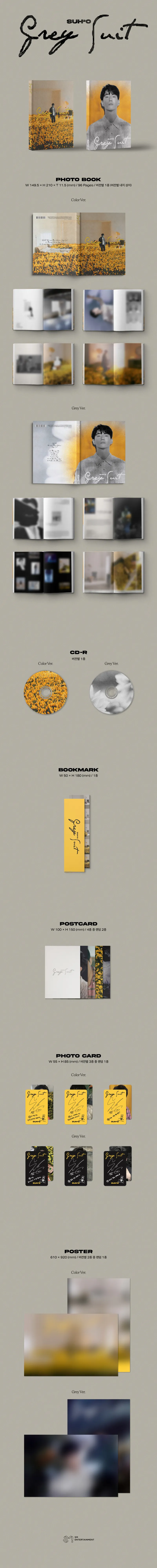 [랜덤] 수호 (SUHO) - 미니 2집 [Grey Suit] (Photo Book Ver.) 상세 이미지 2