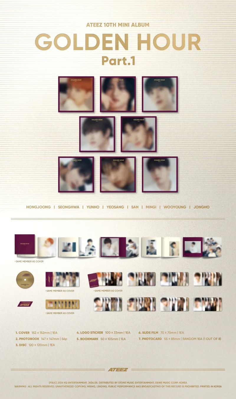 [랜덤] ATEEZ (에이티즈) - 미니 10집 [GOLDEN HOUR : Part.1] (Digipak VER.) 2