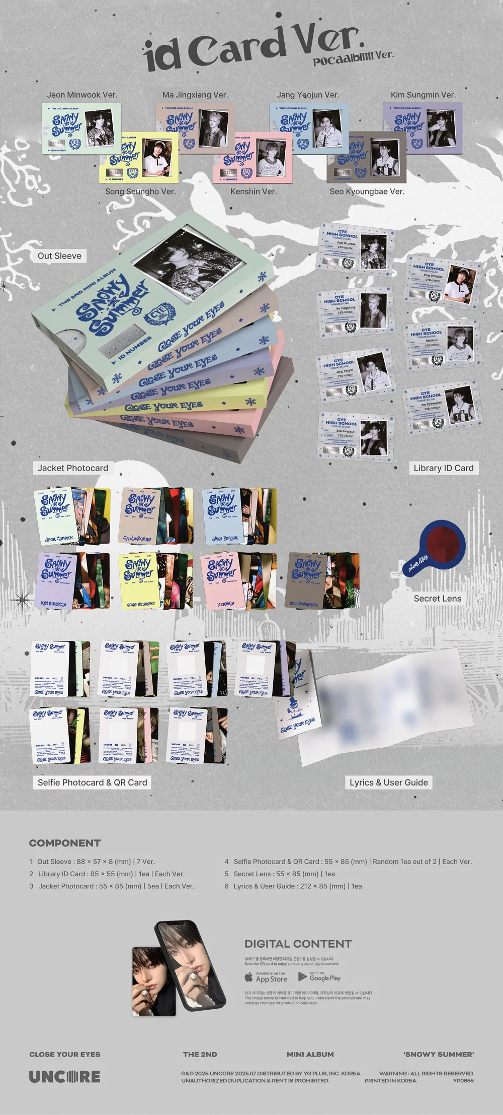 [랜덤] 클로즈 유어 아이즈 (CLOSE YOUR EYES) - 미니 2집 [Snowy Summer] (ID Card Ver.) (POCAALBUM) 상세 이미지 2
