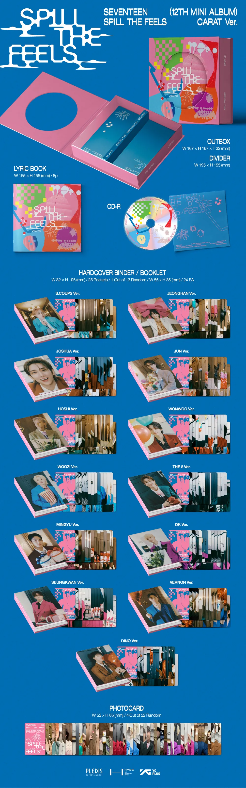 세븐틴 (SEVENTEEN) - 12th Mini Album [SPILL THE FEELS] (CARAT Ver.) 상세 이미지 2