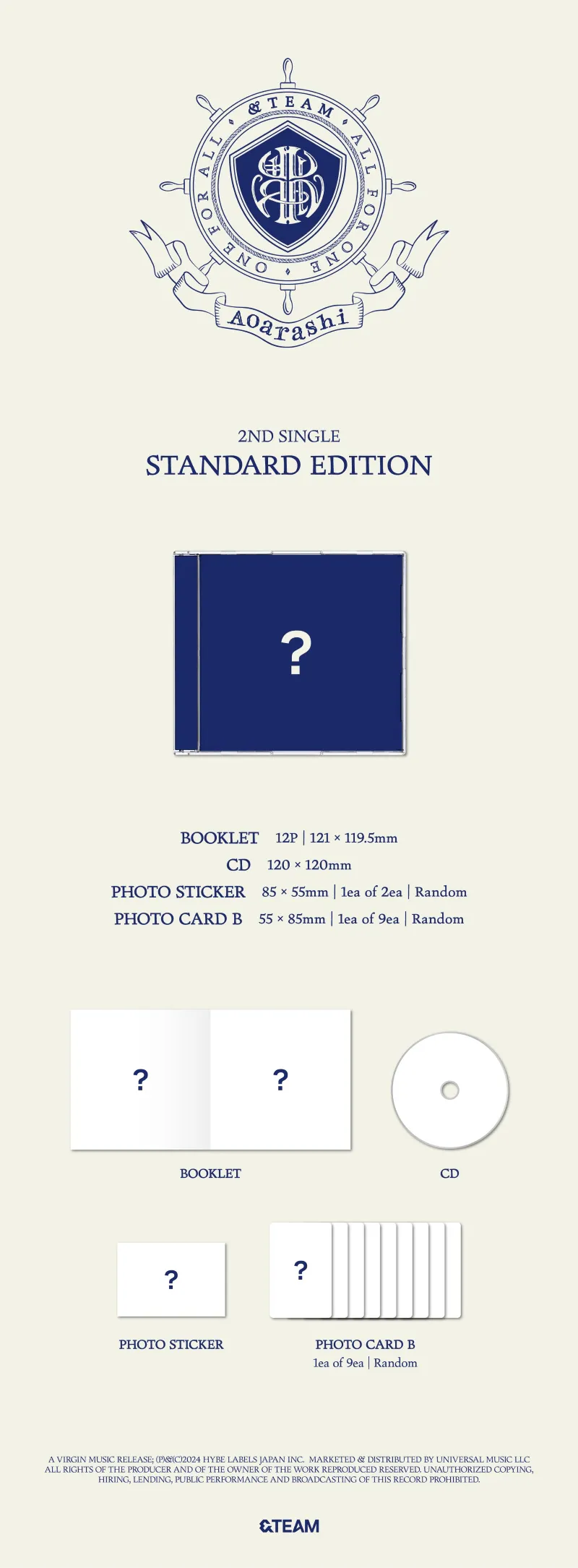 &TEAM (앤팀) - 2nd SINGLE [Aoarashi] STANDARD EDITION 2
