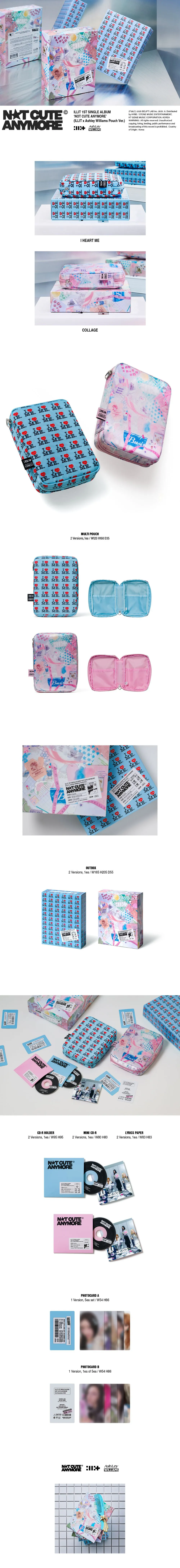 [세트] 아일릿(ILLIT) - [NOT CUTE ANYMORE] (ILLIT x Ashley Williams Pouch Ver.) 상세 이미지 2