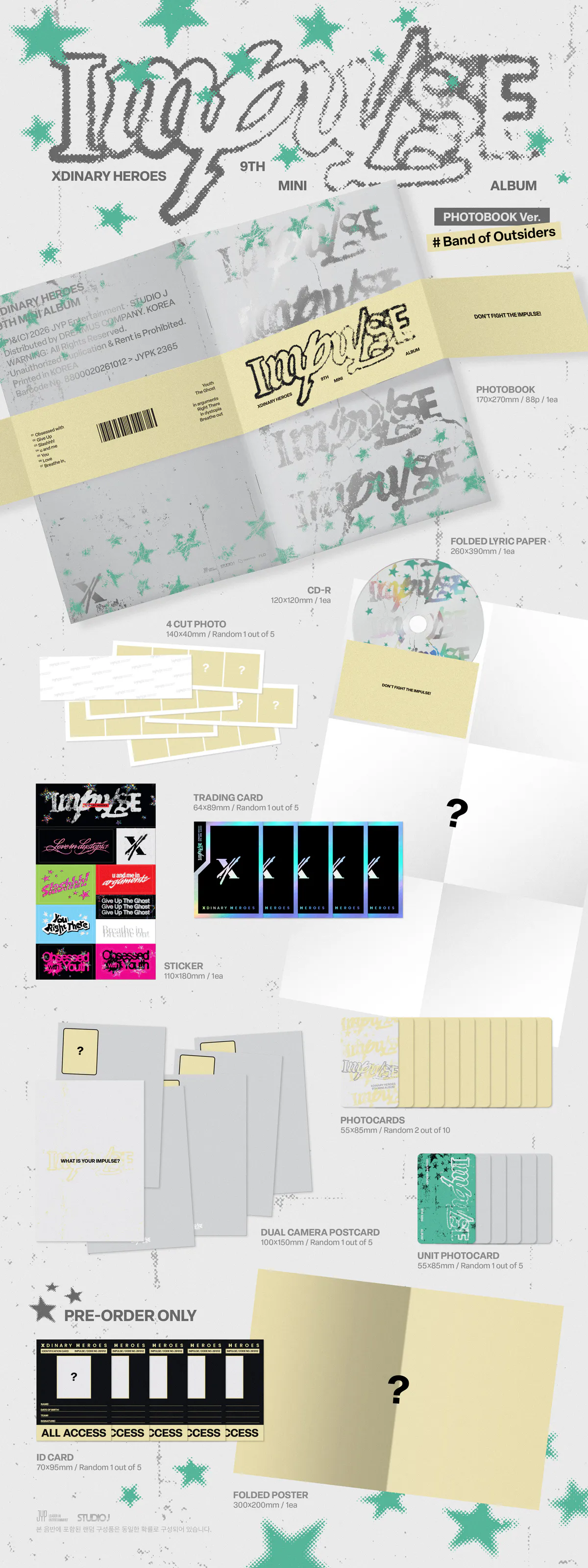Xdinary Heroes - 미니 9집 IMPULSE (POSTCARD BOOK Ver.) 상세 이미지 7