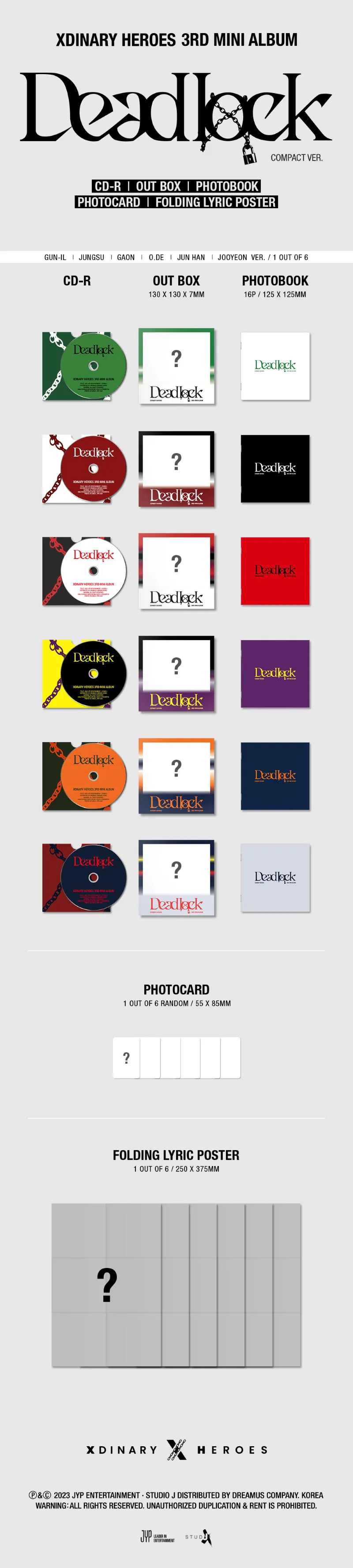 [랜덤] Xdinary Heroes (엑스디너리 히어로즈) - 미니3집 [Deadlock] (Compact ver.) 2