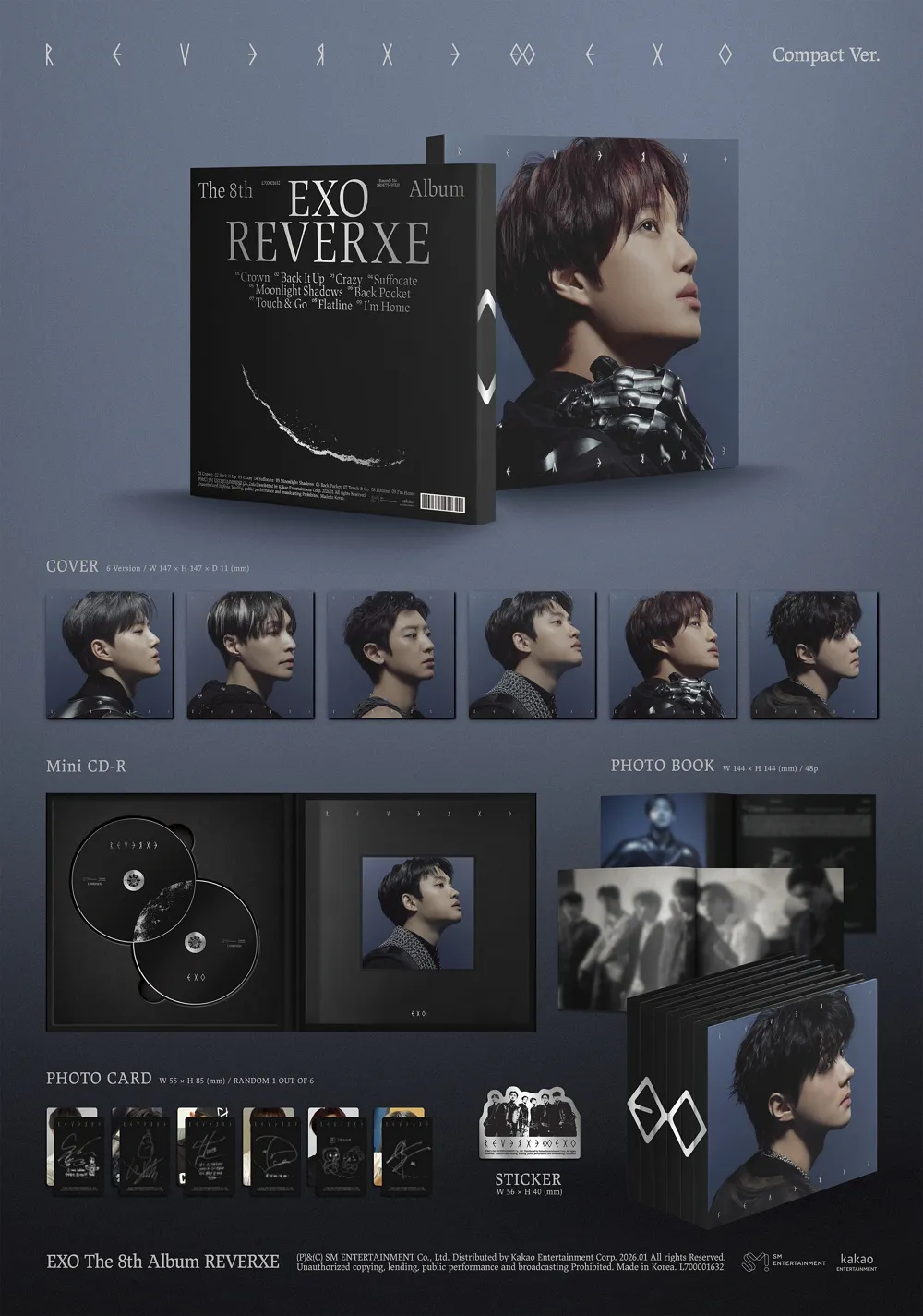 [세트] 엑소 (EXO) - 정규 8집 [REVERXE] (Compact Ver.) 상세 이미지 2