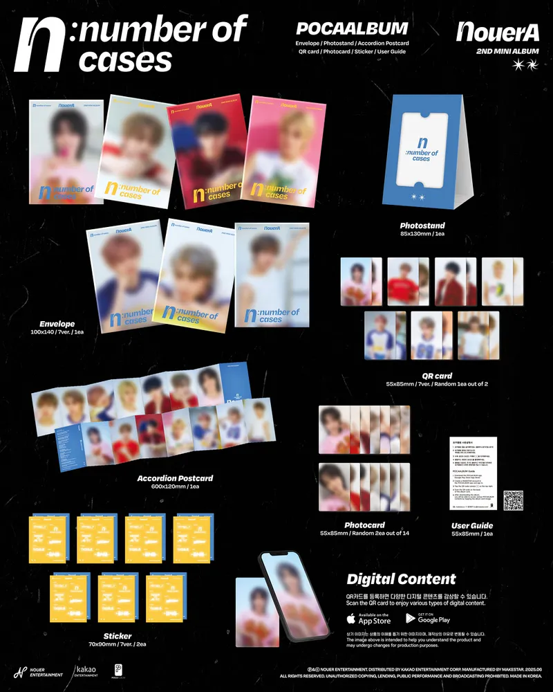 [세트] NouerA (누에라) - 미니 2집 [n: number of cases](POCA) (GIHYEON / HYUNJUN / JUNPYO / YUSEOP/ LIN / FAN / MIRAKU ver.) 2