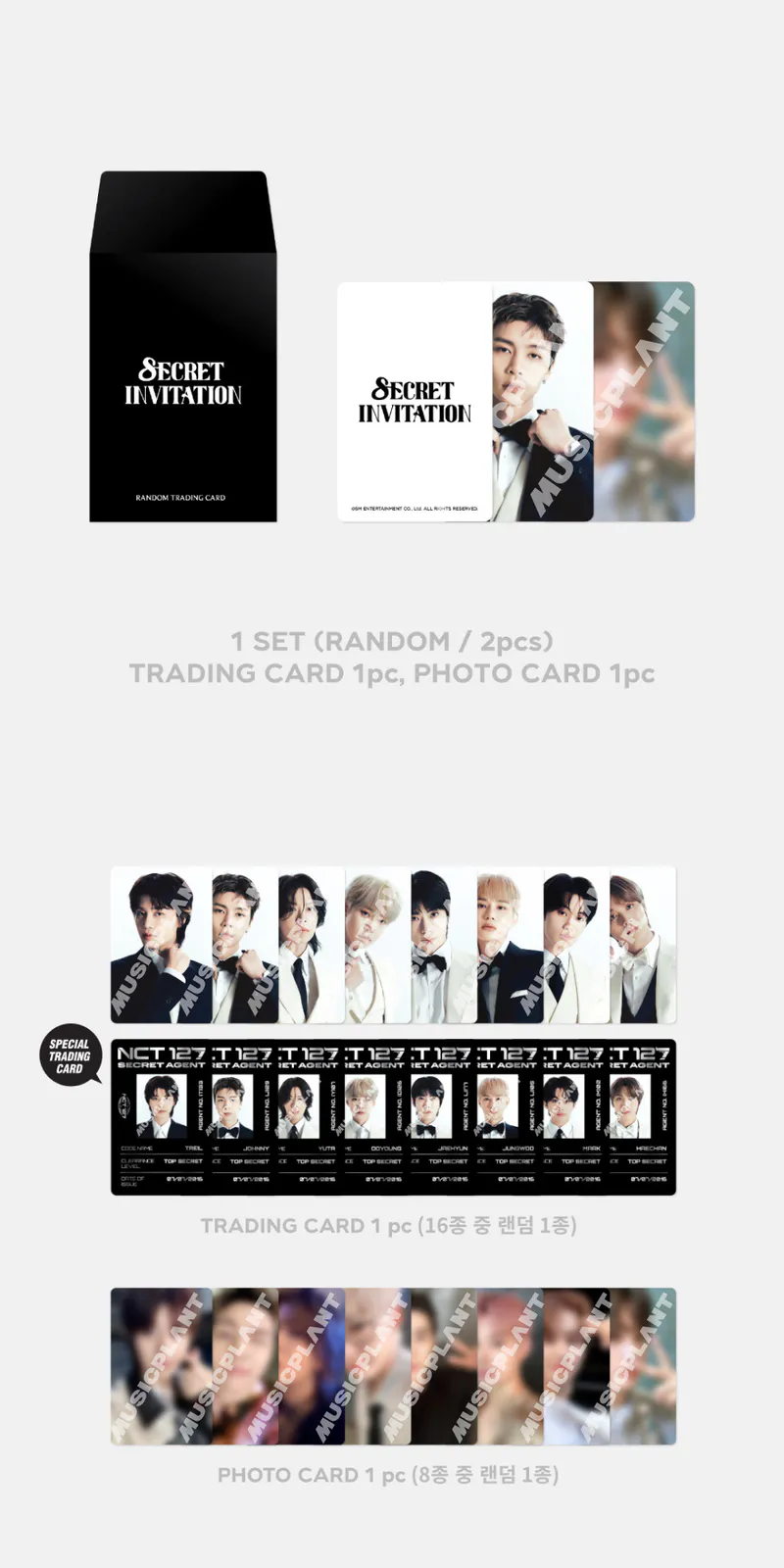 2024 NCT 127 8th ANNIVERSARY FANMEETING [8ECRET INVITATION] MD - RANDOM TRADING CARD SET (SECRET AGENT ver.) 2