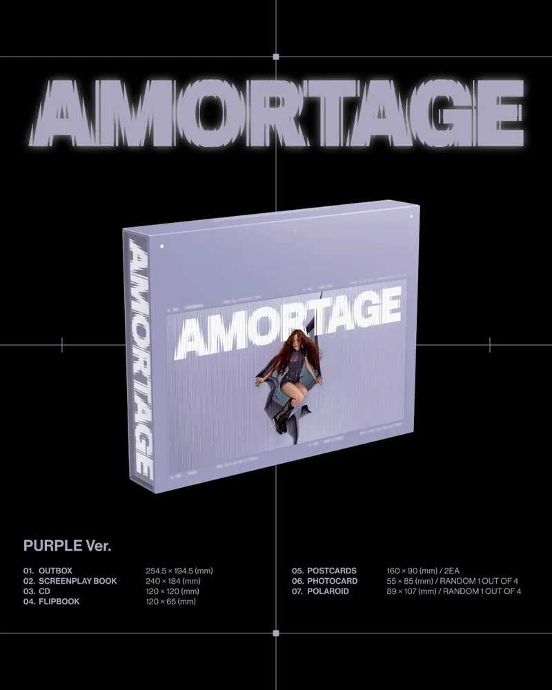 [랜덤] JISOO (지수) - 미니 앨범 [AMORTAGE] DELUXE EDITION (PURPLE Ver /BLACK Ver) 3