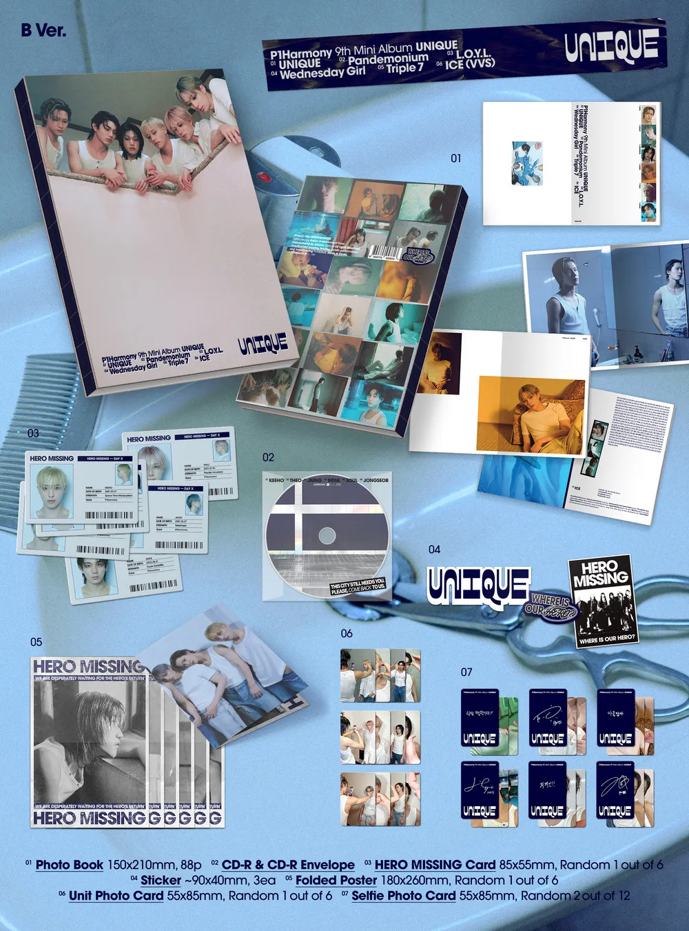 [랜덤] P1Harmony (피원하모니) - 미니 9집 [UNIQUE] (Photobook Ver.) 상세 이미지 3