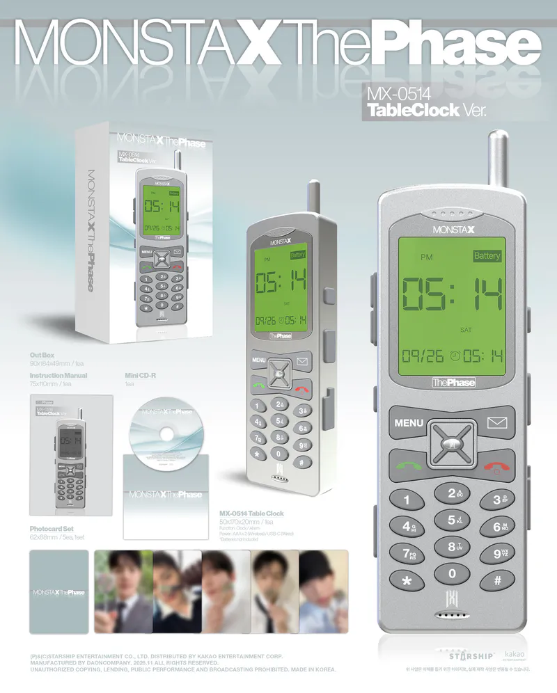 몬스타엑스 - MONSTA X EP [The Phase] MX-0514 Table Clock ver. (한정반) 2
