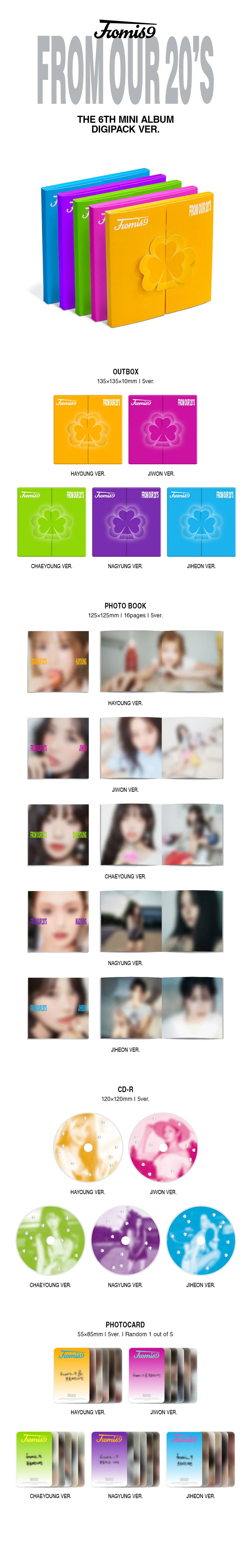 [랜덤] 프로미스나인 (fromis_9) - 미니 6집 [From Our 20’s] (Digipack Ver.) 상세 이미지 2