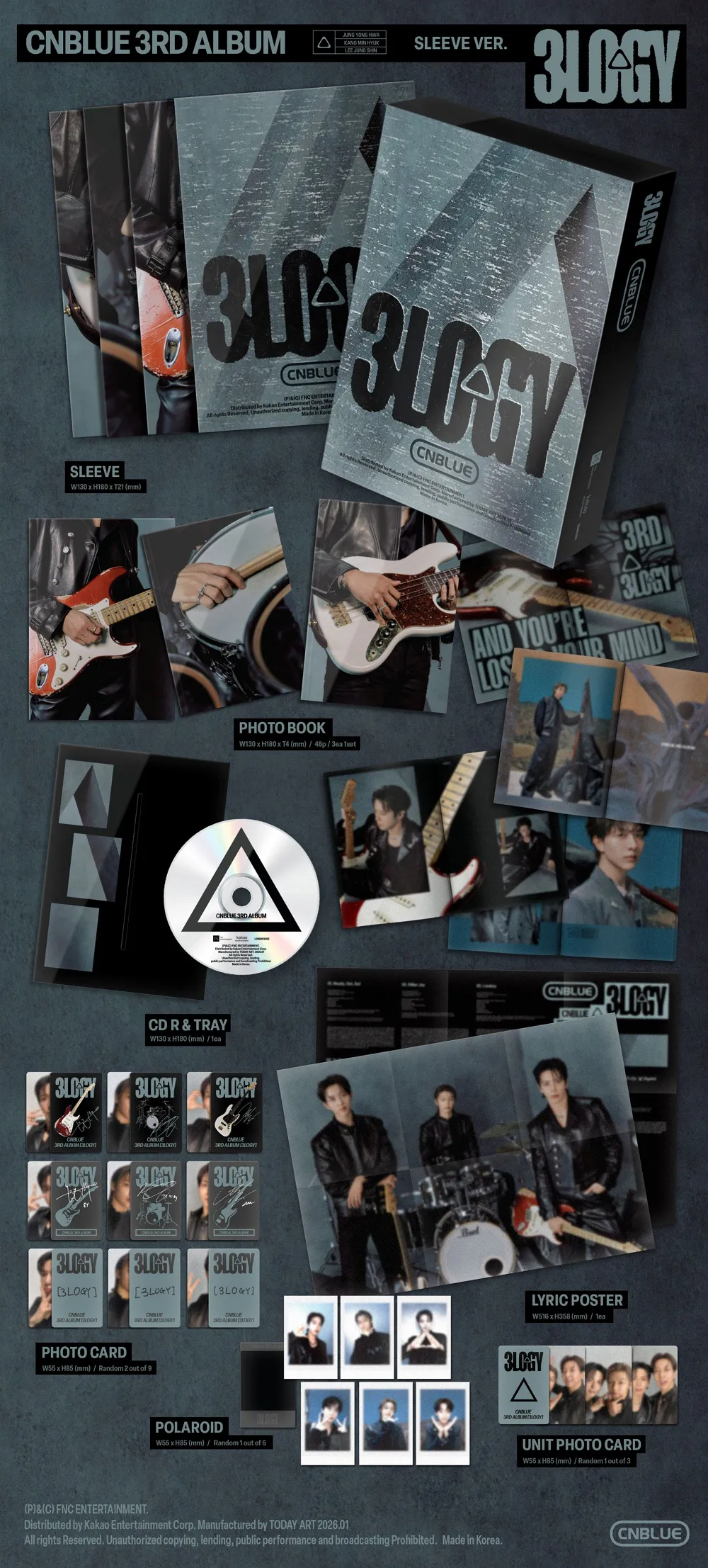 CNBLUE(씨엔블루) - 3집 [3LOGY] SLEEVE VER (CD) 상세 이미지 2