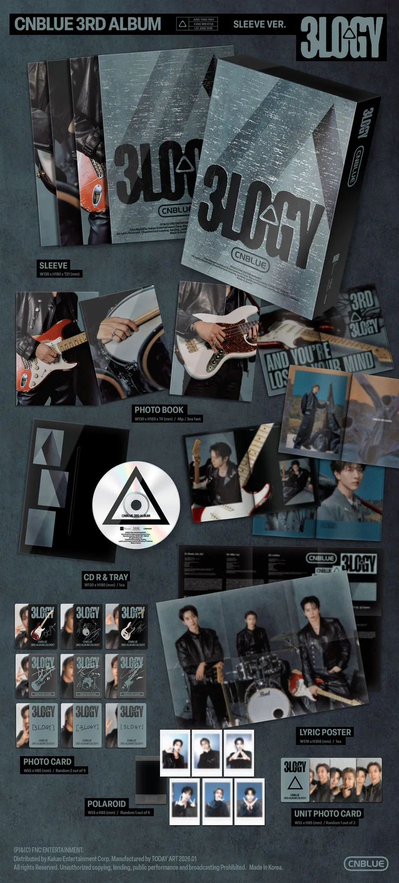 CNBLUE(씨엔블루) - 3집 [3LOGY] SLEEVE VER (CD) 2