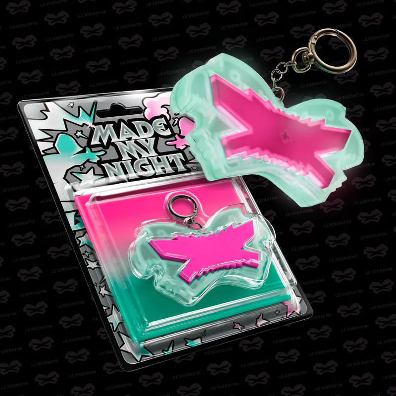 LE SSERAFIM - 2nd Single Album 'Made My Night' Glow Clicker Keychain (Pink ver.)