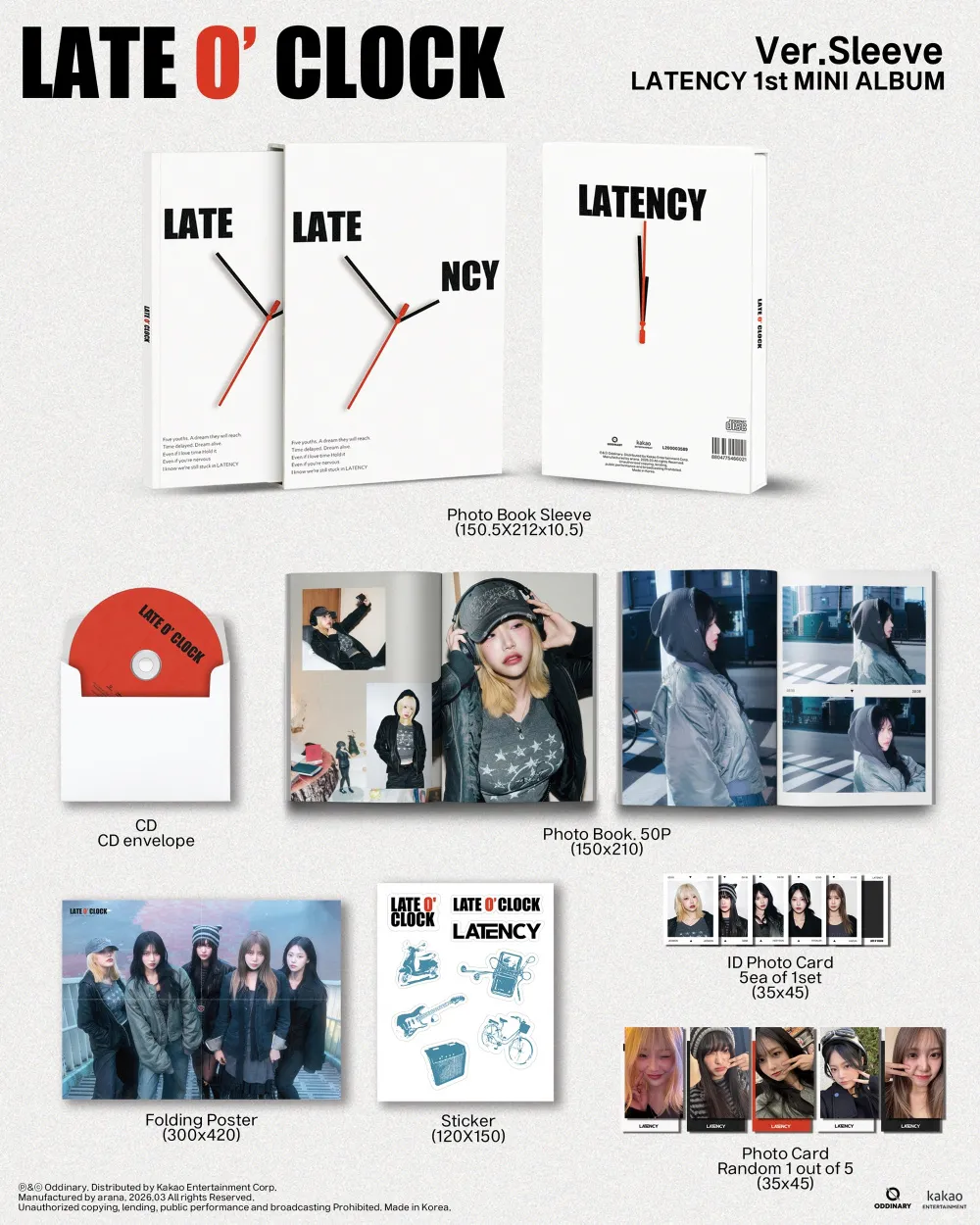 LATENCY (레이턴시) - LATENCY 1st MiNi ALBUM [LATE O’ CLOCK] (Sleeve Ver.) 상세 이미지 2