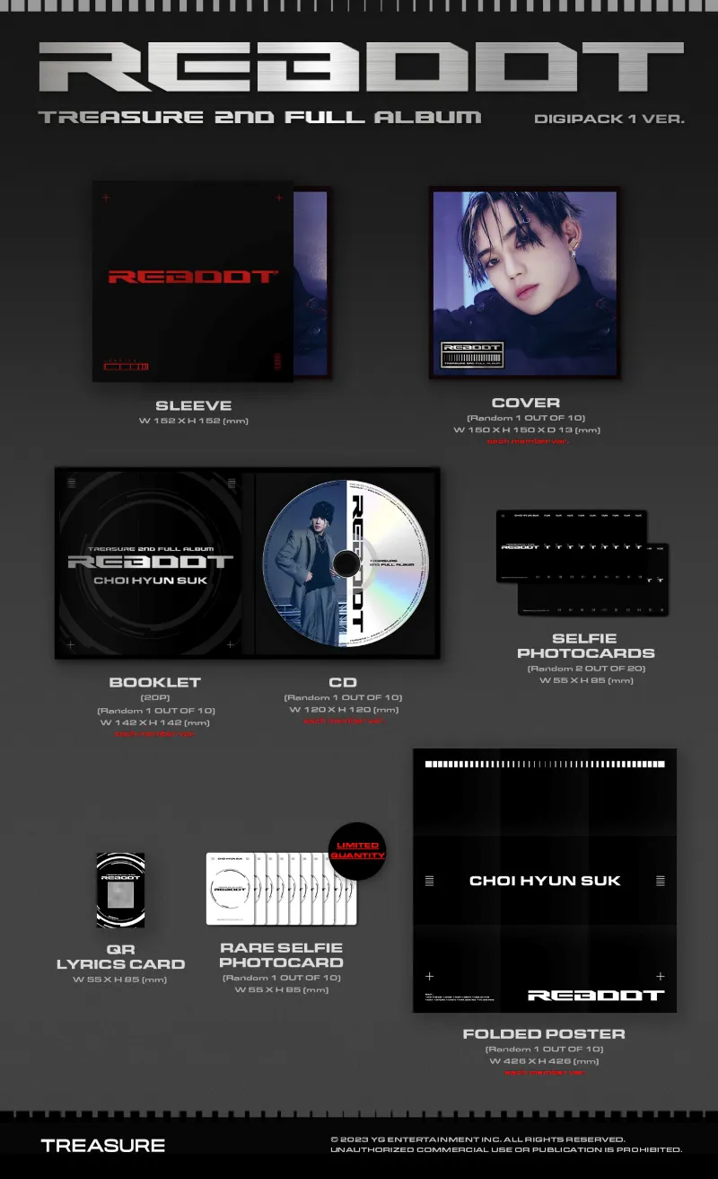 [랜덤] TREASURE (트레저) - 정규 2집 [REBOOT] (DIGIPACK ver.) 2