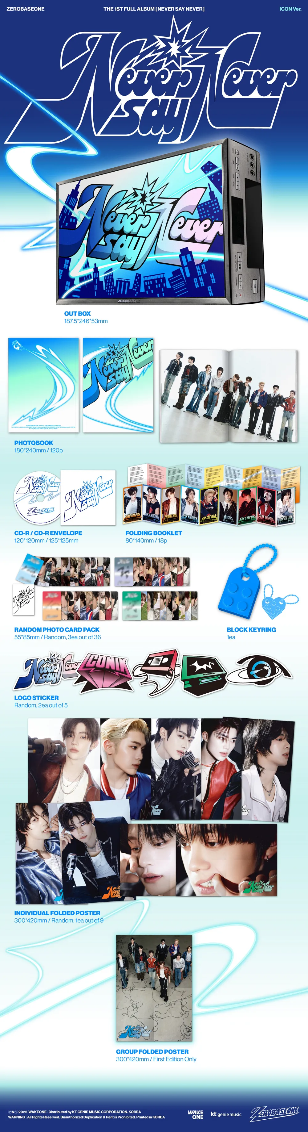 [랜덤] ZEROBASEONE - THE 1ST FULL ALBUM [NEVER SAY NEVER] PHOTOBOOK Ver.(ICON & ORDINARY) 상세 이미지 2
