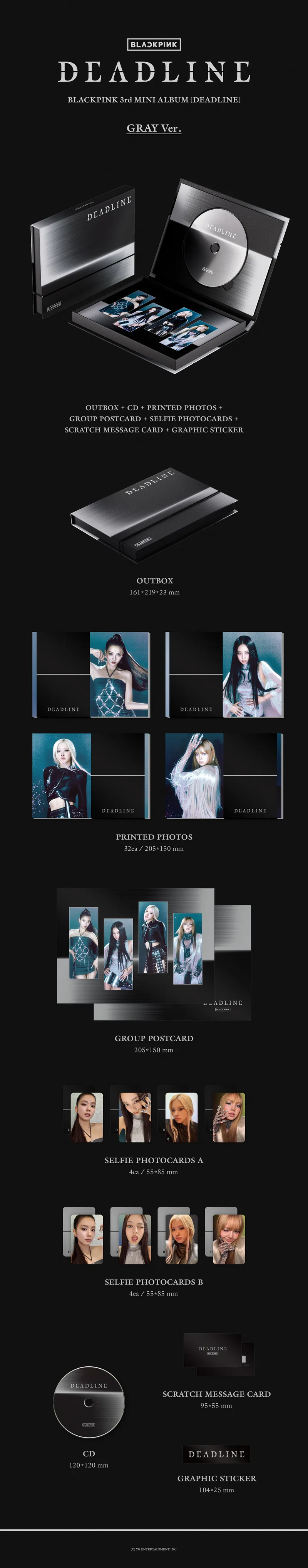 블랙핑크 (BLACKPINK) - 3rd MINI ALBUM [DEADLINE] (GRAY Ver.) 2