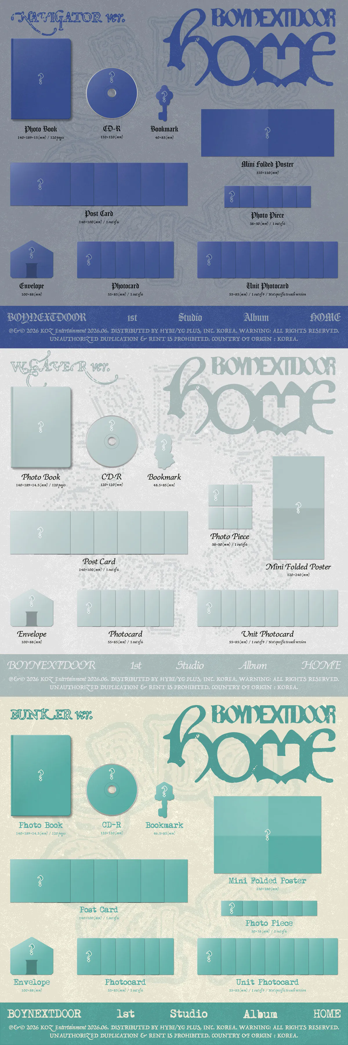 [랜덤] BOYNEXTDOOR - 1st Studio Album [HOME] 상세 이미지 2