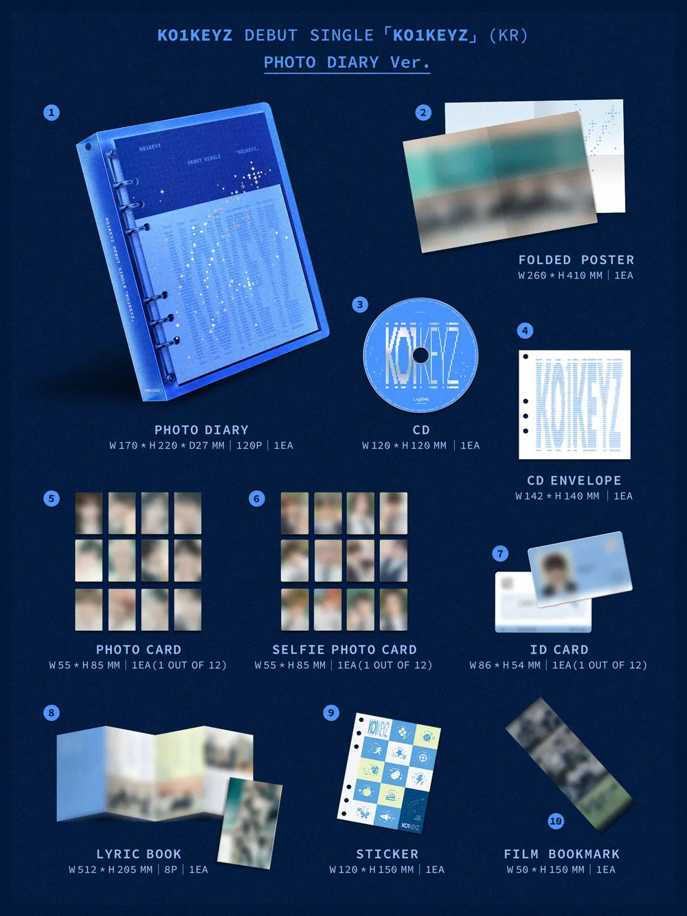 KO1KEYZ - DEBUT SINGLE 「KO1KEYZ」 (KR) (PHOTO DIARY VER.) 상세 이미지 2