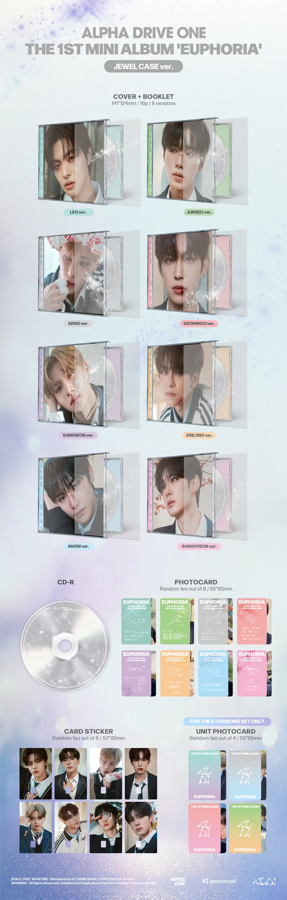 [랜덤] ALPHA DRIVE ONE - THE 1ST MINI ALBUM [EUPHORIA] (JEWEL CASE ver.) 상세 이미지 2