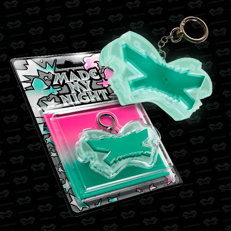 LE SSERAFIM - 2nd Single Album 'Made My Night' Glow Clicker Keychain (Mint ver.) 상세 이미지 3