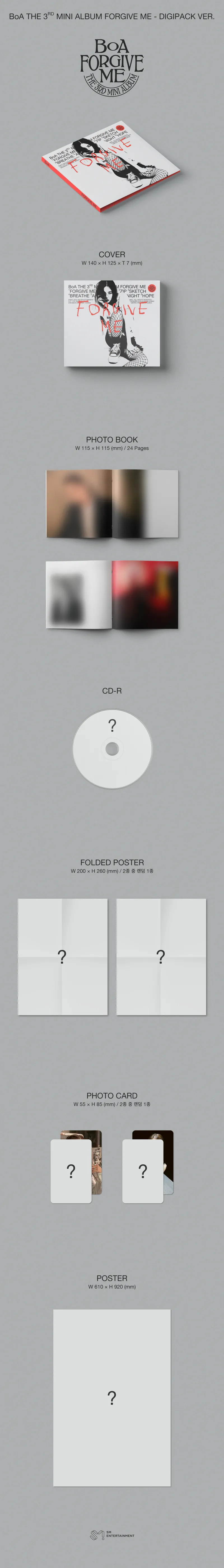 보아 (BoA) - 미니3집 [Forgive Me] (Digipack Ver.) 상세 이미지 2