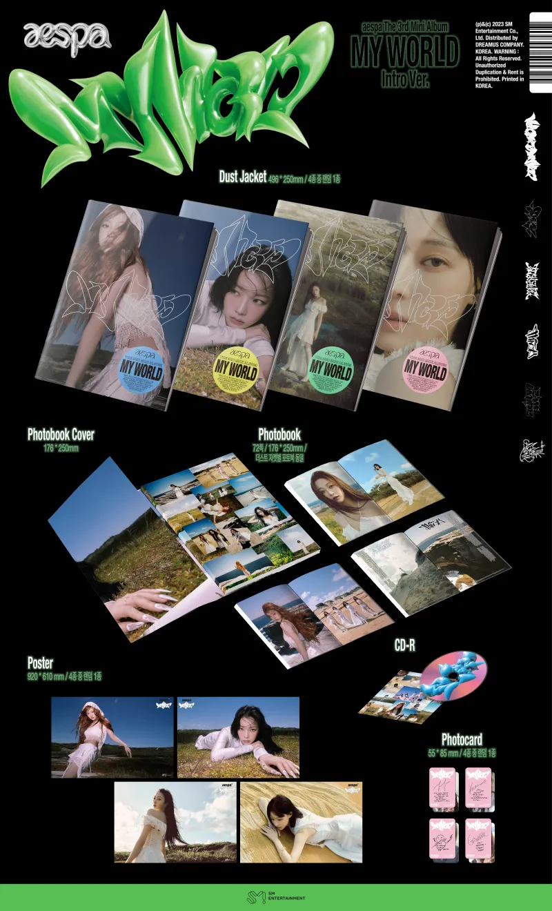 [랜덤] 에스파 (aespa) - 미니 3집 [MY WORLD] (Intro Ver.) 상세 이미지 2