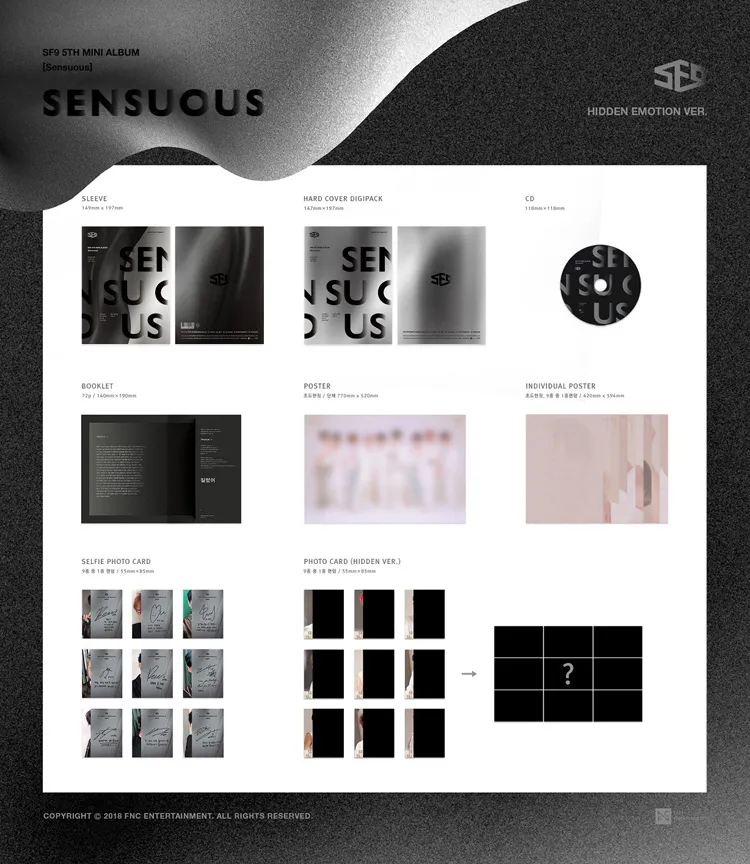 SF9 (에스에프나인) - 미니5집 [SENSUOUS] (HIDDEN EMOTION ver.) 상세 이미지 2