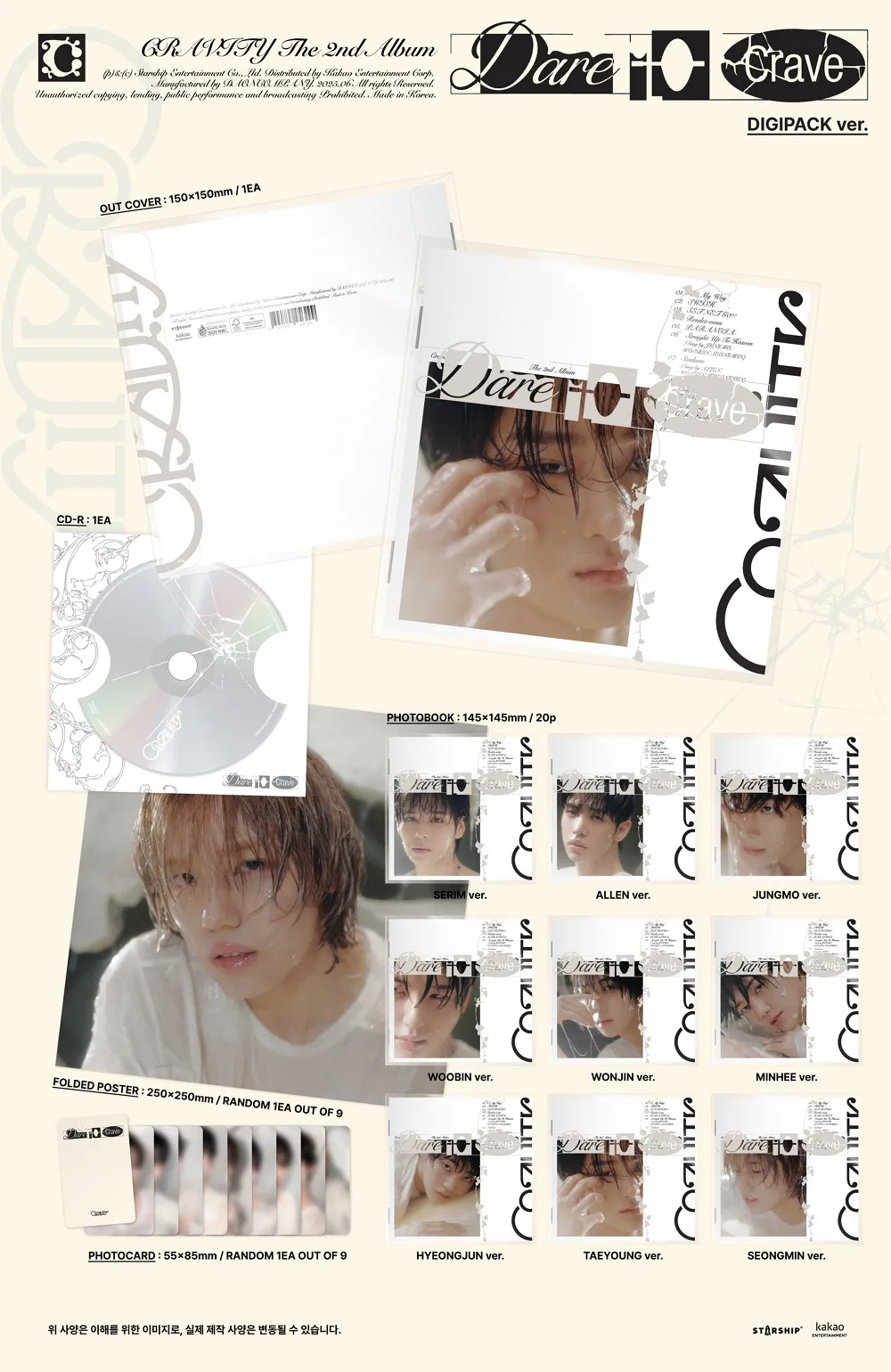 [세트] CRAVITY (크래비티) - 2집 [Dare to Crave] (DIGIPACK ver.) 상세 이미지 2