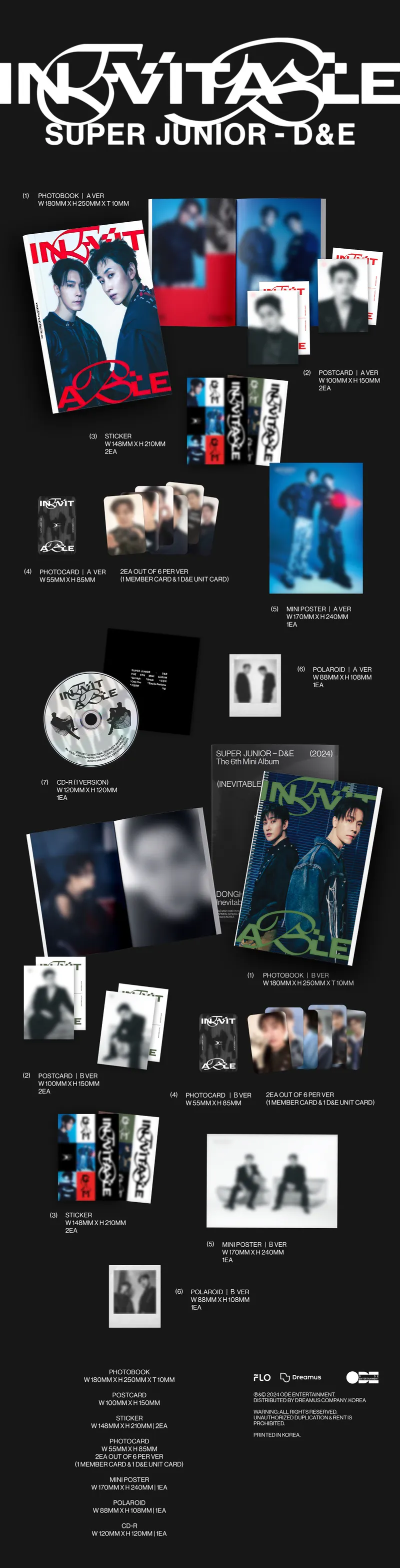 [랜덤] 슈퍼주니어 D&E (Super Junior D&E) - 미니 6집 [INEVITABLE] 2