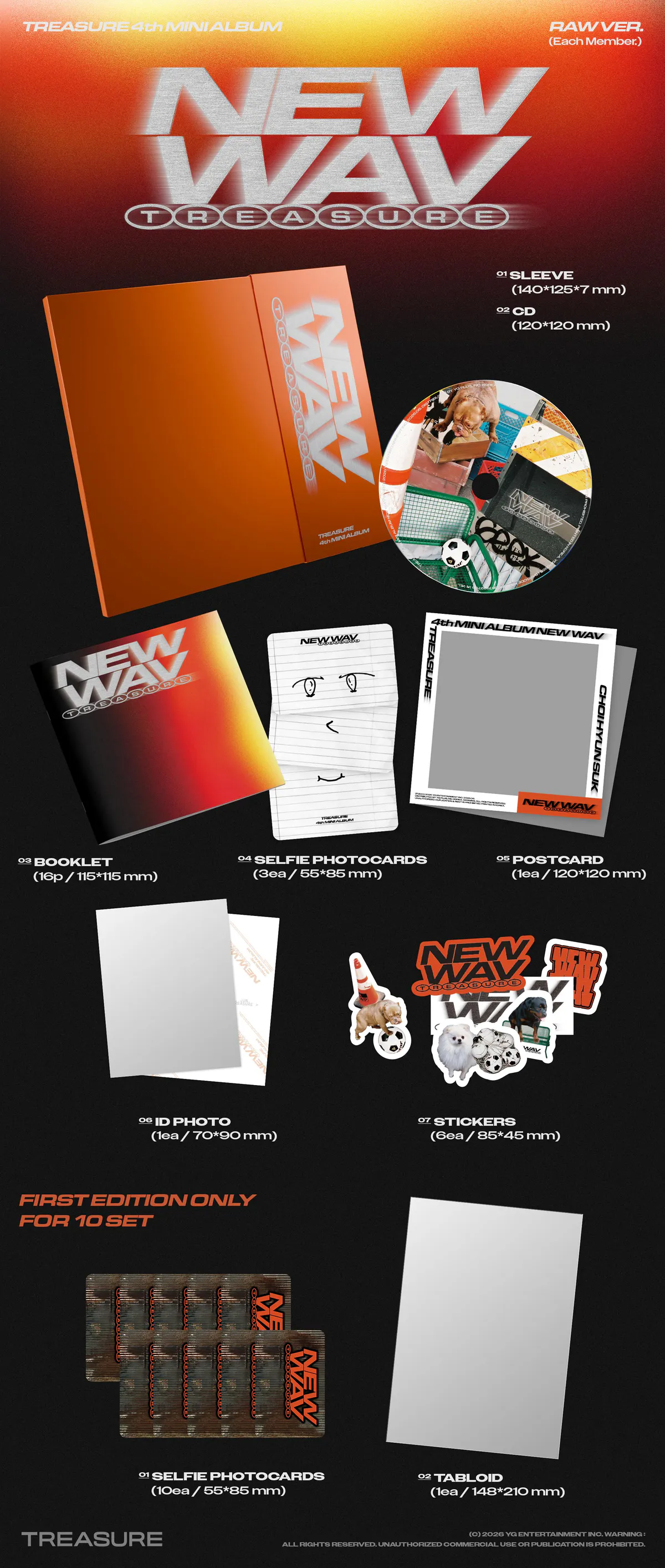 [랜덤] TREASURE - 4th MINI ALBUM [NEW WAV] RAW VER. 상세 이미지 3