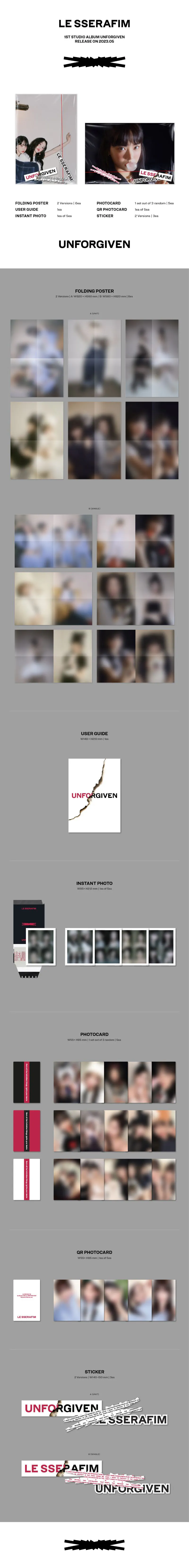 [랜덤] LE SSERAFIM (르세라핌) - 정규 1집 [UNFORGIVEN] (Weverse Albums ver.) 상세 이미지 2
