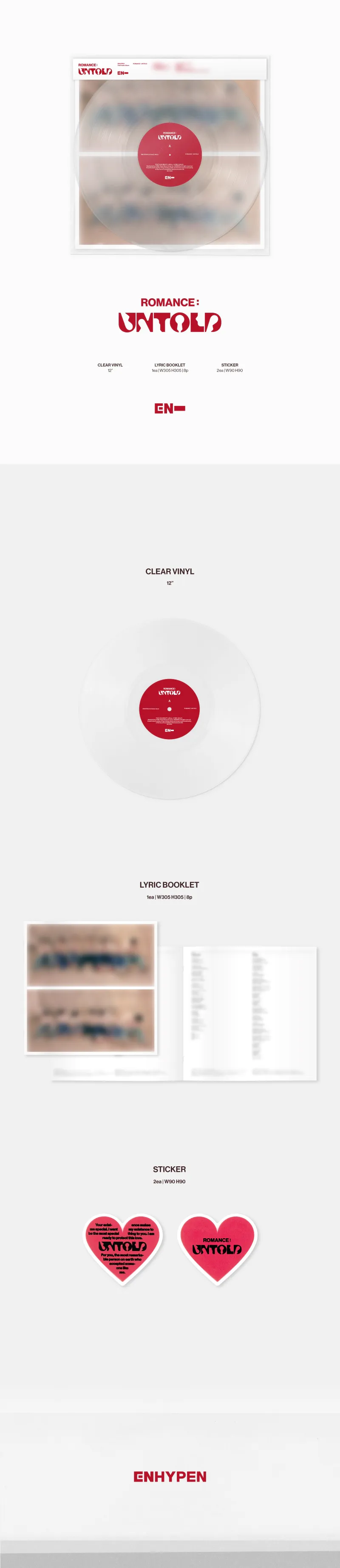 ENHYPEN (엔하이픈) - [ROMANCE : UNTOLD] (Vinyl) 상세 이미지 2