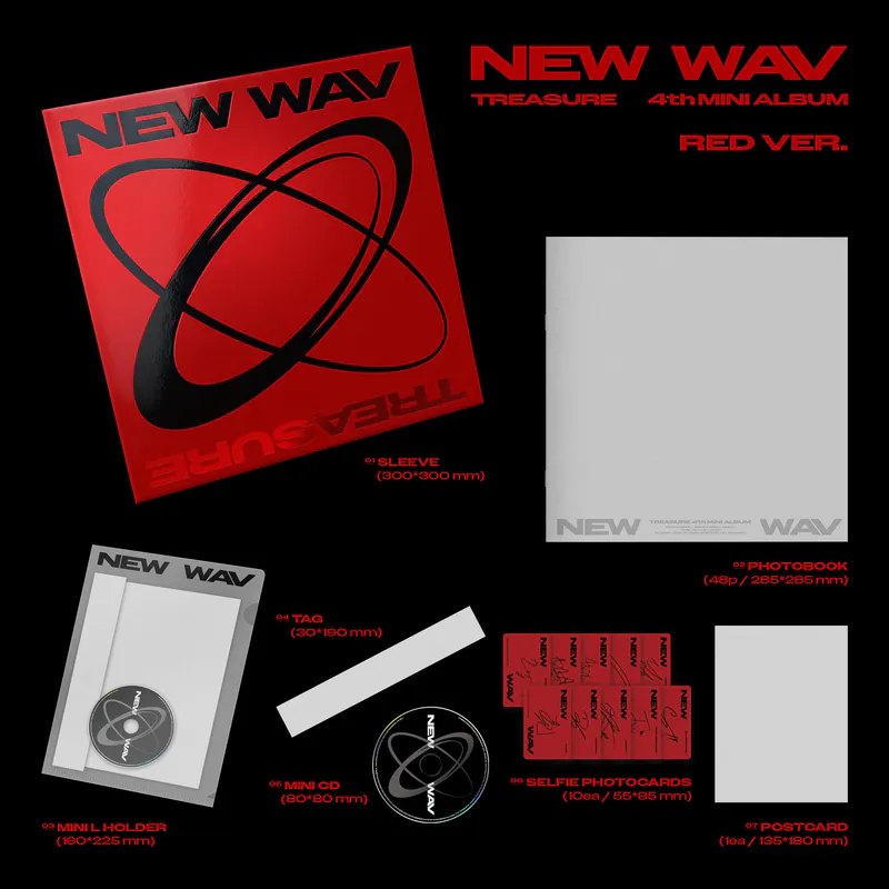 TREASURE - 4th MINI ALBUM [NEW WAV] RED VER. 5