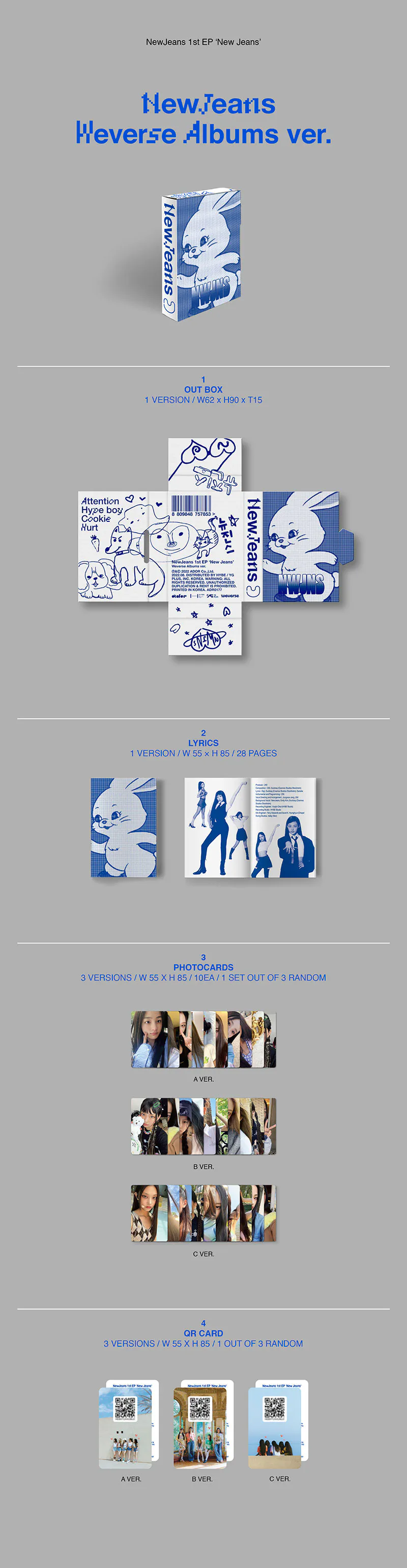 NewJeans (뉴진스) - 미니 1집 [New Jeans] (Weverse Albums ver.) 상세 이미지 2