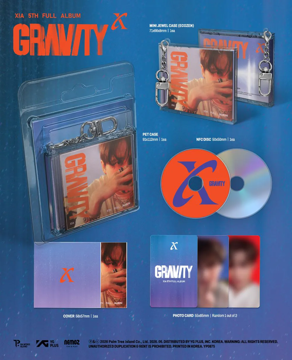 김준수(XIA) - 5th FULL ALBUM [GRAVITY] KEYRING Ver. (Limited Edition) 상세 이미지 2