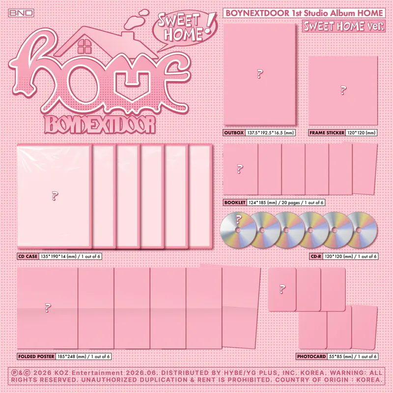 [랜덤] BOYNEXTDOOR - 1st Studio Album [HOME] (SWEET HOME ver.) 2