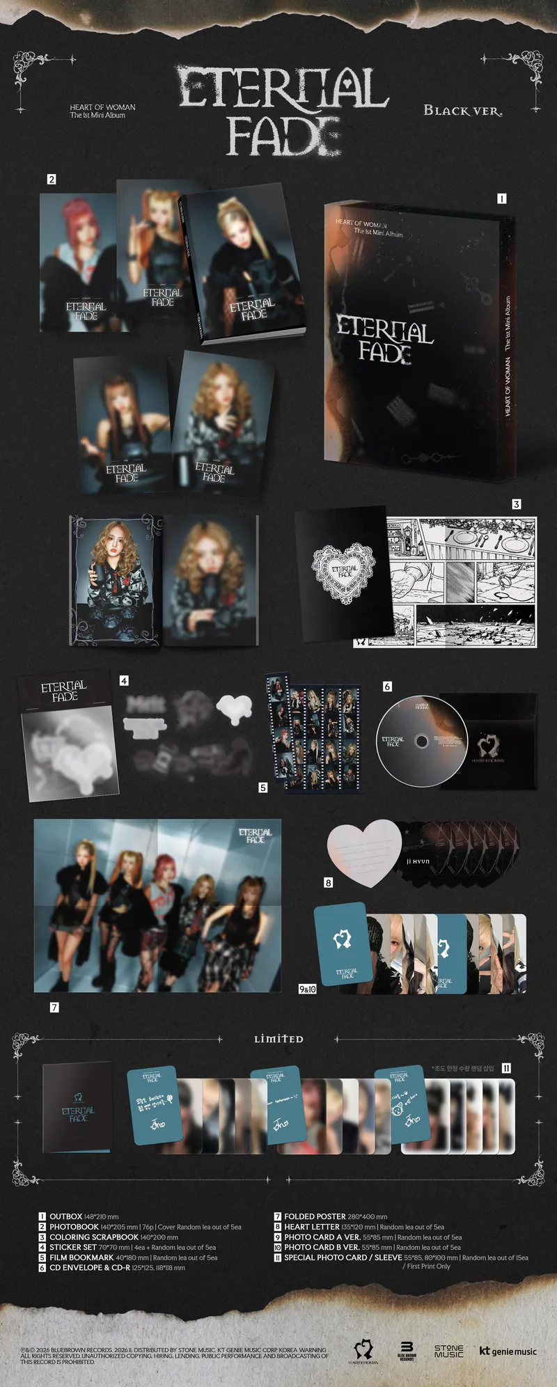 HEART OF WOMAN(하트오브우먼) - 미니1집 ETERNAL FADE (Black Ver.) 2